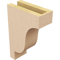 Ekena Millwork - CORUR035X08X12NEWRCPR - Timberthane Faux Wood Corbel, Newport Style, 3 1/2"W x 8"D x 12"H, Primed Tan