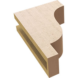 Ekena Millwork - CORUR035X08X12NEWRCPR - Timberthane Faux Wood Corbel, Newport Style, 3 1/2"W x 8"D x 12"H, Primed Tan