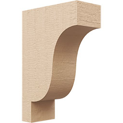 Ekena Millwork - CORUR035X08X12NEWRCPR - Timberthane Faux Wood Corbel, Newport Style, 3 1/2"W x 8"D x 12"H, Primed Tan