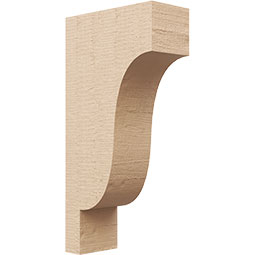 Ekena Millwork - CORUR035X08X16NEWRCPR - Timberthane Faux Wood Corbel, Newport Style, 3 1/2"W x 8"D x 16"H, Primed Tan