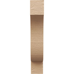 Ekena Millwork - CORUR035X08X20NEWRCPR - Timberthane Faux Wood Corbel, Newport Style, 3 1/2"W x 8"D x 20"H, Primed Tan