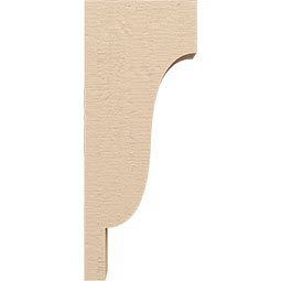 Ekena Millwork - CORUR035X08X20NEWRCPR - Timberthane Faux Wood Corbel, Newport Style, 3 1/2"W x 8"D x 20"H, Primed Tan