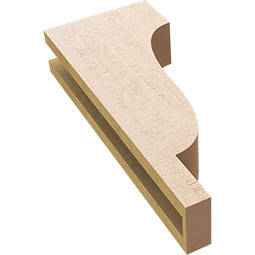 Ekena Millwork - CORUR035X08X20NEWRCPR - Timberthane Faux Wood Corbel, Newport Style, 3 1/2"W x 8"D x 20"H, Primed Tan