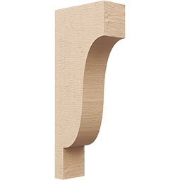 Ekena Millwork - CORUR035X08X20NEWRCPR - Timberthane Faux Wood Corbel, Newport Style, 3 1/2"W x 8"D x 20"H, Primed Tan