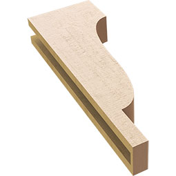 Ekena Millwork - CORUR035X08X24NEWRCPR - Timberthane Faux Wood Corbel, Newport Style, 3 1/2"W x 8"D x 24"H, Primed Tan