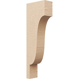 Ekena Millwork - CORUR035X08X24NEWRCPR - Timberthane Faux Wood Corbel, Newport Style, 3 1/2"W x 8"D x 24"H, Primed Tan