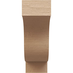 Ekena Millwork - CORUR035X10X10NEWRCPR - Timberthane Faux Wood Corbel, Newport Style, 3 1/2"W x 10"D x 10"H, Primed Tan