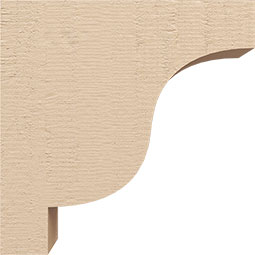 Ekena Millwork - CORUR035X10X10NEWRCPR - Timberthane Faux Wood Corbel, Newport Style, 3 1/2"W x 10"D x 10"H, Primed Tan