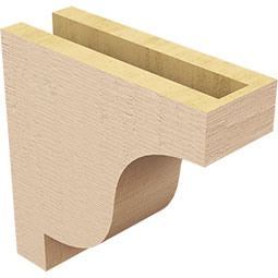 Ekena Millwork - CORUR035X10X10NEWRCPR - Timberthane Faux Wood Corbel, Newport Style, 3 1/2"W x 10"D x 10"H, Primed Tan