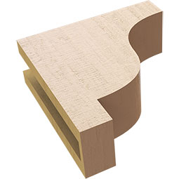 Ekena Millwork - CORUR035X10X10NEWRCPR - Timberthane Faux Wood Corbel, Newport Style, 3 1/2"W x 10"D x 10"H, Primed Tan