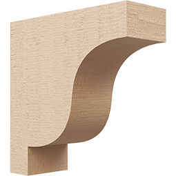 Ekena Millwork - CORUR035X10X10NEWRCPR - Timberthane Faux Wood Corbel, Newport Style, 3 1/2"W x 10"D x 10"H, Primed Tan