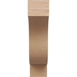 Ekena Millwork - CORUR035X10X14NEWRCPR - Timberthane Faux Wood Corbel, Newport Style, 3 1/2"W x 10"D x 14"H, Primed Tan