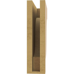 Ekena Millwork - CORUR035X10X14NEWRCPR - Timberthane Faux Wood Corbel, Newport Style, 3 1/2"W x 10"D x 14"H, Primed Tan