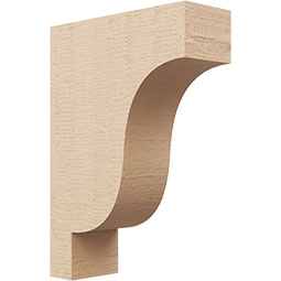 Ekena Millwork - CORUR035X10X14NEWRCPR - Timberthane Faux Wood Corbel, Newport Style, 3 1/2"W x 10"D x 14"H, Primed Tan
