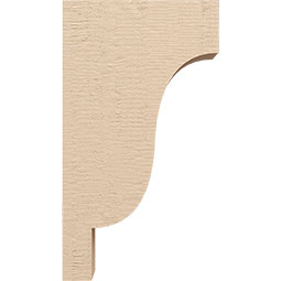 Ekena Millwork - CORUR035X10X18NEWRCPR - Timberthane Faux Wood Corbel, Newport Style, 3 1/2"W x 10"D x 18"H, Primed Tan