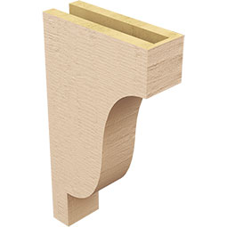 Ekena Millwork - CORUR035X10X18NEWRCPR - Timberthane Faux Wood Corbel, Newport Style, 3 1/2"W x 10"D x 18"H, Primed Tan