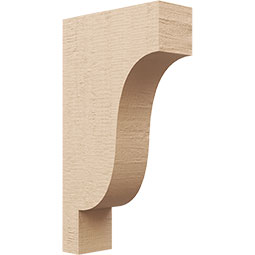 Ekena Millwork - CORUR035X10X18NEWRCPR - Timberthane Faux Wood Corbel, Newport Style, 3 1/2"W x 10"D x 18"H, Primed Tan