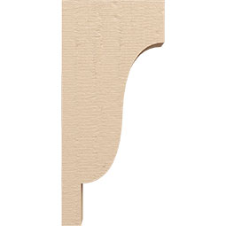 Ekena Millwork - CORUR035X10X22NEWRCPR - Timberthane Faux Wood Corbel, Newport Style, 3 1/2"W x 10"D x 22"H, Primed Tan