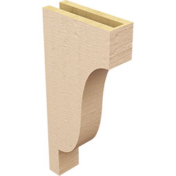Ekena Millwork - CORUR035X10X22NEWRCPR - Timberthane Faux Wood Corbel, Newport Style, 3 1/2"W x 10"D x 22"H, Primed Tan
