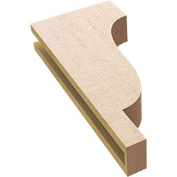 Ekena Millwork - CORUR035X10X22NEWRCPR - Timberthane Faux Wood Corbel, Newport Style, 3 1/2"W x 10"D x 22"H, Primed Tan