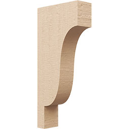 Ekena Millwork - CORUR035X10X22NEWRCPR - Timberthane Faux Wood Corbel, Newport Style, 3 1/2"W x 10"D x 22"H, Primed Tan