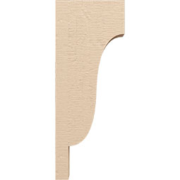 Ekena Millwork - CORUR035X10X26NEWRCPR - Timberthane Faux Wood Corbel, Newport Style, 3 1/2"W x 10"D x 26"H, Primed Tan