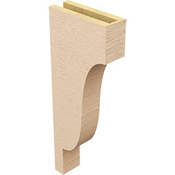 Ekena Millwork - CORUR035X10X26NEWRCPR - Timberthane Faux Wood Corbel, Newport Style, 3 1/2"W x 10"D x 26"H, Primed Tan