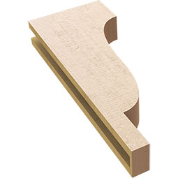 Ekena Millwork - CORUR035X10X26NEWRCPR - Timberthane Faux Wood Corbel, Newport Style, 3 1/2"W x 10"D x 26"H, Primed Tan