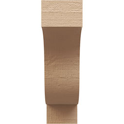 Ekena Millwork - CORUR035X12X12NEWRCPR - Timberthane Faux Wood Corbel, Newport Style, 3 1/2"W x 12"D x 12"H, Primed Tan