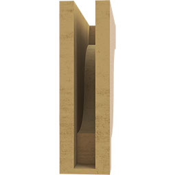 Ekena Millwork - CORUR035X12X12NEWRCPR - Timberthane Faux Wood Corbel, Newport Style, 3 1/2"W x 12"D x 12"H, Primed Tan