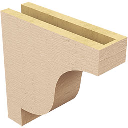 Ekena Millwork - CORUR035X12X12NEWRCPR - Timberthane Faux Wood Corbel, Newport Style, 3 1/2"W x 12"D x 12"H, Primed Tan