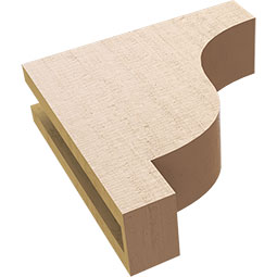 Ekena Millwork - CORUR035X12X12NEWRCPR - Timberthane Faux Wood Corbel, Newport Style, 3 1/2"W x 12"D x 12"H, Primed Tan