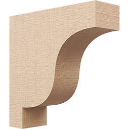 Ekena Millwork - CORUR035X12X12NEWRCPR - Timberthane Faux Wood Corbel, Newport Style, 3 1/2"W x 12"D x 12"H, Primed Tan
