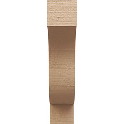 Ekena Millwork - CORUR035X12X16NEWRCPR - Timberthane Faux Wood Corbel, Newport Style, 3 1/2"W x 12"D x 16"H, Primed Tan