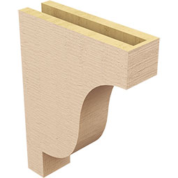 Ekena Millwork - CORUR035X12X16NEWRCPR - Timberthane Faux Wood Corbel, Newport Style, 3 1/2"W x 12"D x 16"H, Primed Tan