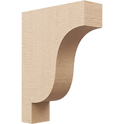 Ekena Millwork - CORUR035X12X16NEWRCPR - Timberthane Faux Wood Corbel, Newport Style, 3 1/2"W x 12"D x 16"H, Primed Tan