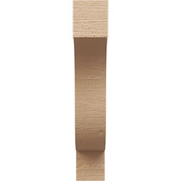 Ekena Millwork - CORUR035X12X20NEWRCPR - Timberthane Faux Wood Corbel, Newport Style, 3 1/2"W x 12"D x 20"H, Primed Tan