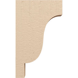 Ekena Millwork - CORUR035X12X20NEWRCPR - Timberthane Faux Wood Corbel, Newport Style, 3 1/2"W x 12"D x 20"H, Primed Tan