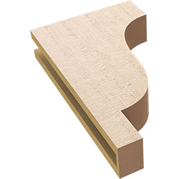 Ekena Millwork - CORUR035X12X20NEWRCPR - Timberthane Faux Wood Corbel, Newport Style, 3 1/2"W x 12"D x 20"H, Primed Tan