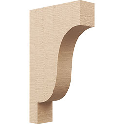 Ekena Millwork - CORUR035X12X20NEWRCPR - Timberthane Faux Wood Corbel, Newport Style, 3 1/2"W x 12"D x 20"H, Primed Tan