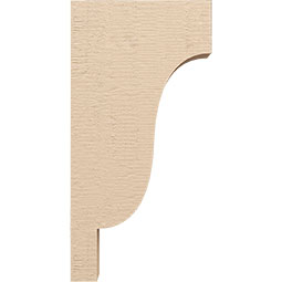 Ekena Millwork - CORUR035X12X24NEWRCPR - Timberthane Faux Wood Corbel, Newport Style, 3 1/2"W x 12"D x 24"H, Primed Tan