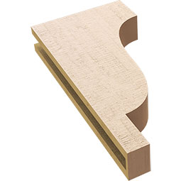 Ekena Millwork - CORUR035X12X24NEWRCPR - Timberthane Faux Wood Corbel, Newport Style, 3 1/2"W x 12"D x 24"H, Primed Tan
