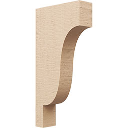 Ekena Millwork - CORUR035X12X24NEWRCPR - Timberthane Faux Wood Corbel, Newport Style, 3 1/2"W x 12"D x 24"H, Primed Tan