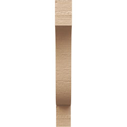 Ekena Millwork - CORUR035X12X28NEWRCPR - Timberthane Faux Wood Corbel, Newport Style, 3 1/2"W x 12"D x 28"H, Primed Tan