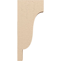 Ekena Millwork - CORUR035X12X28NEWRCPR - Timberthane Faux Wood Corbel, Newport Style, 3 1/2"W x 12"D x 28"H, Primed Tan
