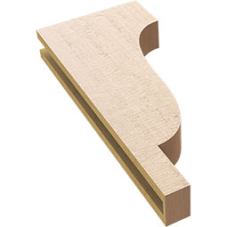Ekena Millwork - CORUR035X12X28NEWRCPR - Timberthane Faux Wood Corbel, Newport Style, 3 1/2"W x 12"D x 28"H, Primed Tan