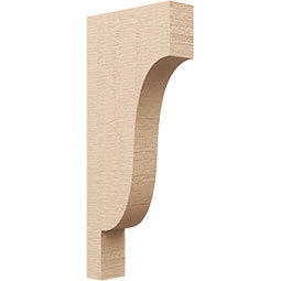 Ekena Millwork - CORUR035X12X28NEWRCPR - Timberthane Faux Wood Corbel, Newport Style, 3 1/2"W x 12"D x 28"H, Primed Tan