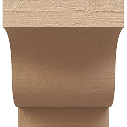 Ekena Millwork - CORUR055X06X06NEWRCPR - Timberthane Faux Wood Corbel, Newport Style, 5 1/2"W x 6"D x 6"H, Primed Tan