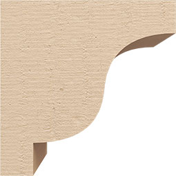 Ekena Millwork - CORUR055X06X06NEWRCPR - Timberthane Faux Wood Corbel, Newport Style, 5 1/2"W x 6"D x 6"H, Primed Tan