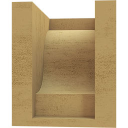 Ekena Millwork - CORUR055X06X06NEWRCPR - Timberthane Faux Wood Corbel, Newport Style, 5 1/2"W x 6"D x 6"H, Primed Tan